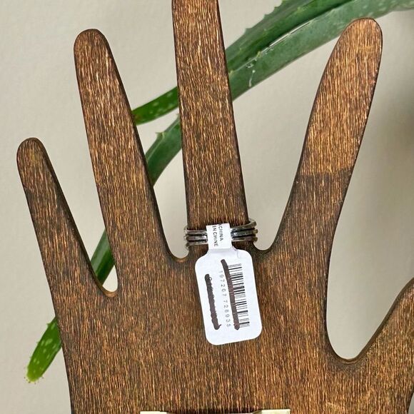 Free People Turquoise Statement Ring Western Silver-Tone Boho Vintage-Inspired - Picture 7 of 7